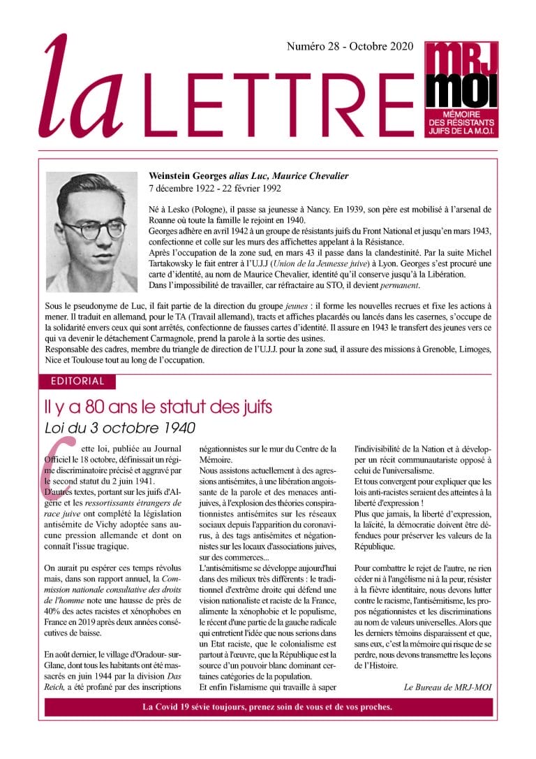 MRJ MOI : La Lettre 28